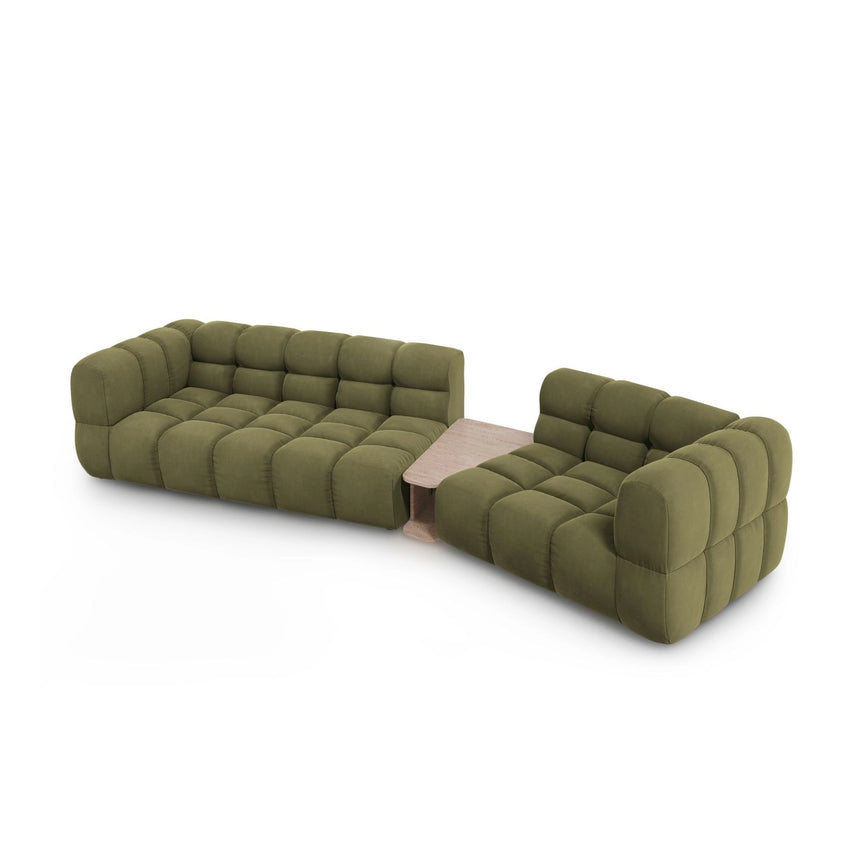 Sky Modulares 3-Sitzer Sofa, Rechte Seite, aus Samt in Hellgrün (Casino Forest), 353x148 cm von Cosmopolitan Design – Bild 4