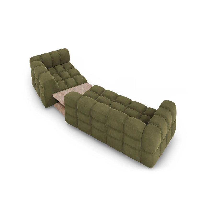 Sky Modulares 3-Sitzer Sofa, Rechte Seite, aus Samt in Hellgrün (Casino Forest), 353x148 cm von Cosmopolitan Design – Bild 5