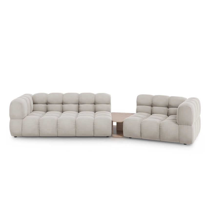 Sky Modulares 3-Sitzer Sofa, Rechte Seite, aus Samt in Leichtes Beige (Casino Pearl), 353x148 cm von Cosmopolitan Design – Bild 1