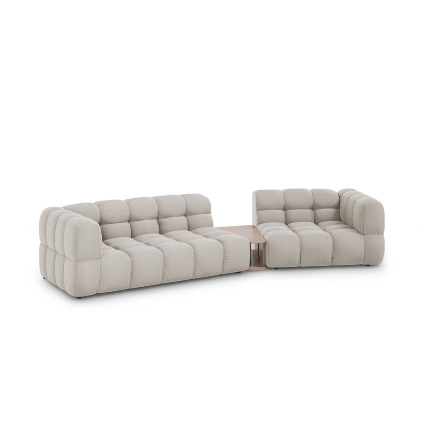 Sky Modulares 3-Sitzer Sofa, Rechte Seite, aus Samt in Leichtes Beige (Casino Pearl), 353x148 cm von Cosmopolitan Design – Bild 3
