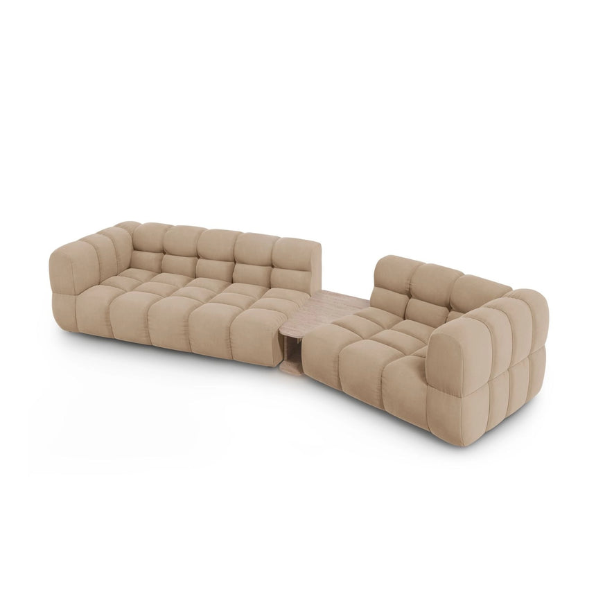 Sky Modulares 3-Sitzer Sofa, Rechte Seite, aus Samt in Sand (Casino Lion), 353x148 cm von Cosmopolitan Design – Bild 4