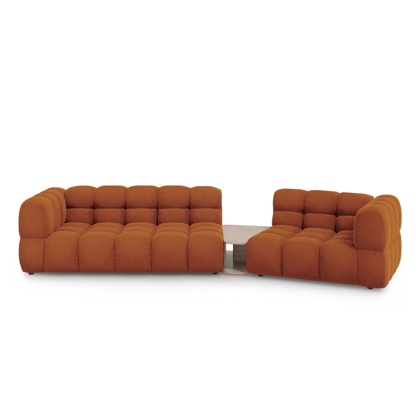 Sky Modulares 3-Sitzer Sofa, Rechte Seite, aus Samt in Terrakotta (Casino Terracota), 353x148 cm von Cosmopolitan Design – Bild 1