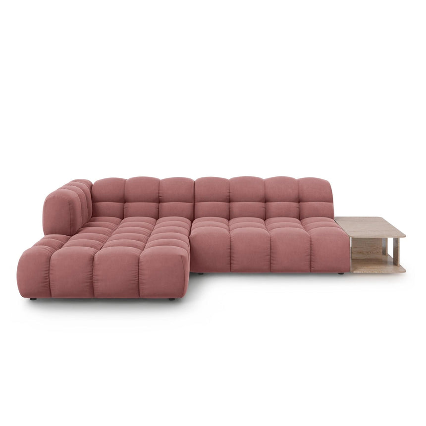 Sky Modulares 4-Sitzer Ecksofa, Linke Seite, aus Samt in Flamingo (Casino Salmon), 297x162 cm von Cosmopolitan Design – Bild 1