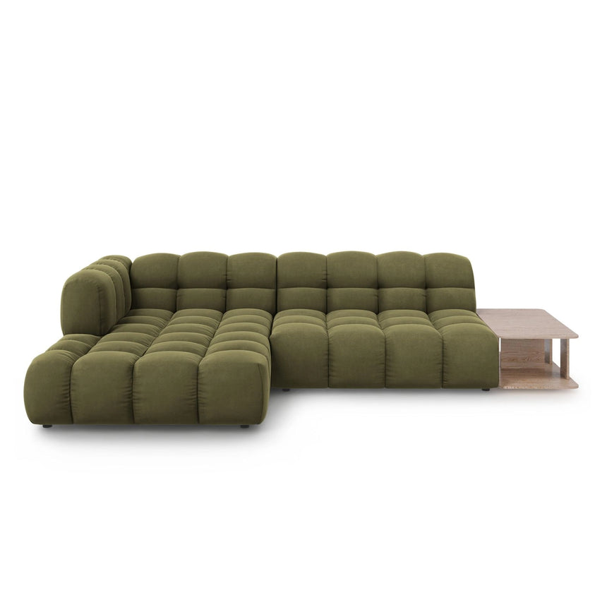 Sky Modulares 4-Sitzer Ecksofa, Linke Seite, aus Samt in Hellgrün (Casino Forest), 297x162 cm von Cosmopolitan Design – Bild 1