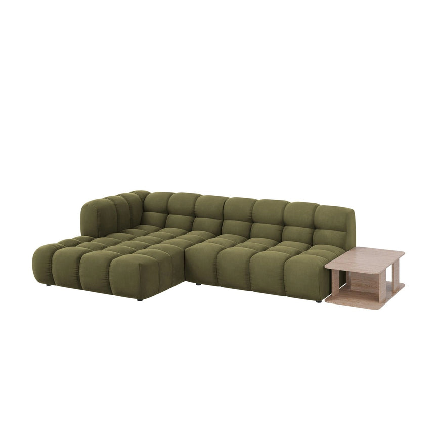 Sky Modulares 4-Sitzer Ecksofa, Linke Seite, aus Samt in Hellgrün (Casino Forest), 297x162 cm von Cosmopolitan Design – Bild 3