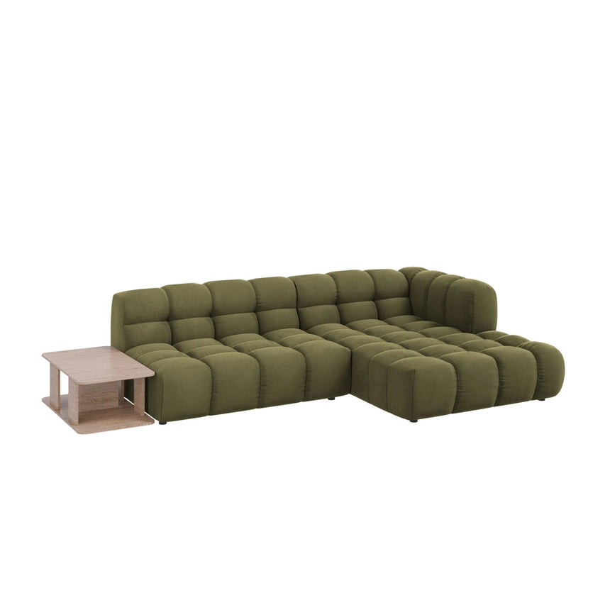 Sky Modulares 4-Sitzer Ecksofa, Rechte Seite, aus Samt in Hellgrün (Casino Forest), 297x162 cm von Cosmopolitan Design – Bild 3
