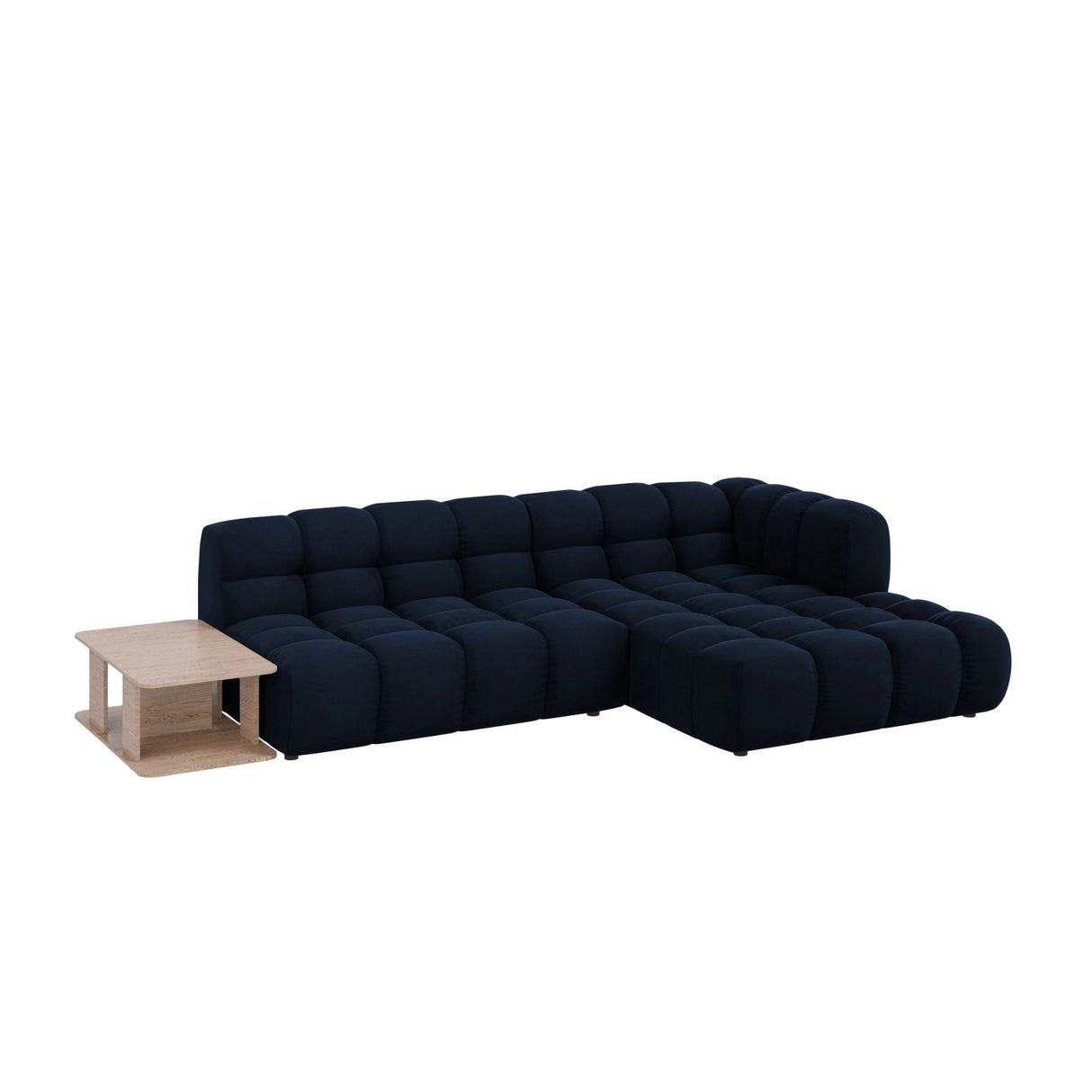 Sky Modulares 4-Sitzer Ecksofa, Rechte Seite, aus Samt in Königsblau (Casino Deep Blue), 297x162 cm von Cosmopolitan Design – Bild 3
