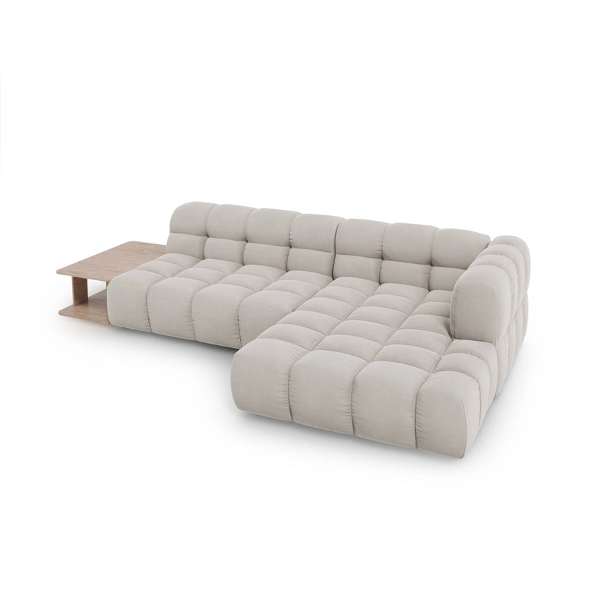 Sky Modulares 4-Sitzer Ecksofa, Rechte Seite, aus Samt in Leichtes Beige (Casino Pearl), 297x162 cm von Cosmopolitan Design – Bild 4