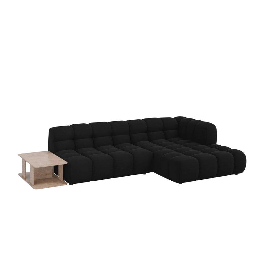 Sky Modulares 4-Sitzer Ecksofa, Rechte Seite, aus Samt in Schwarz (Casino Black), 297x162 cm von Cosmopolitan Design – Bild 3