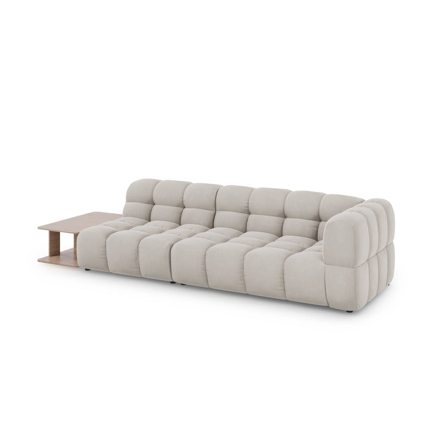Sky Modulares 4-Sitzer Sofa, Linke Seite, aus Samt in Leichtes Beige (Casino Pearl), 297x102 cm von Cosmopolitan Design – Bild 3