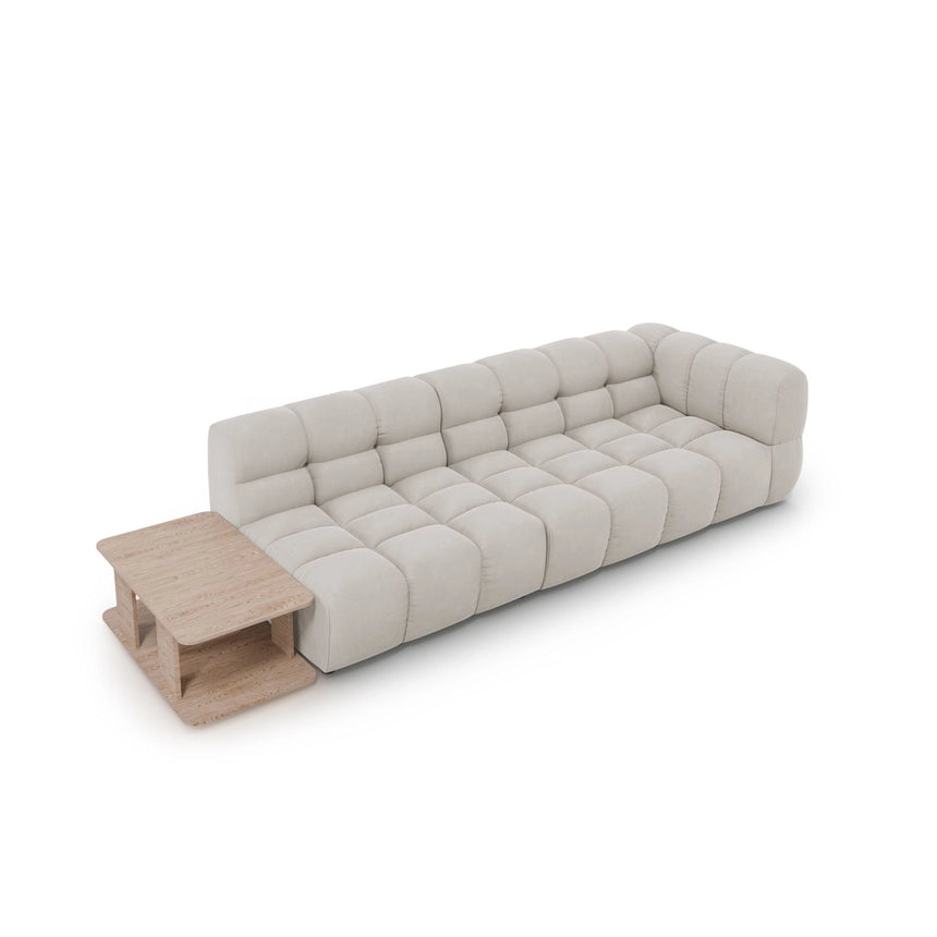Sky Modulares 4-Sitzer Sofa, Linke Seite, aus Samt in Leichtes Beige (Casino Pearl), 297x102 cm von Cosmopolitan Design – Bild 4
