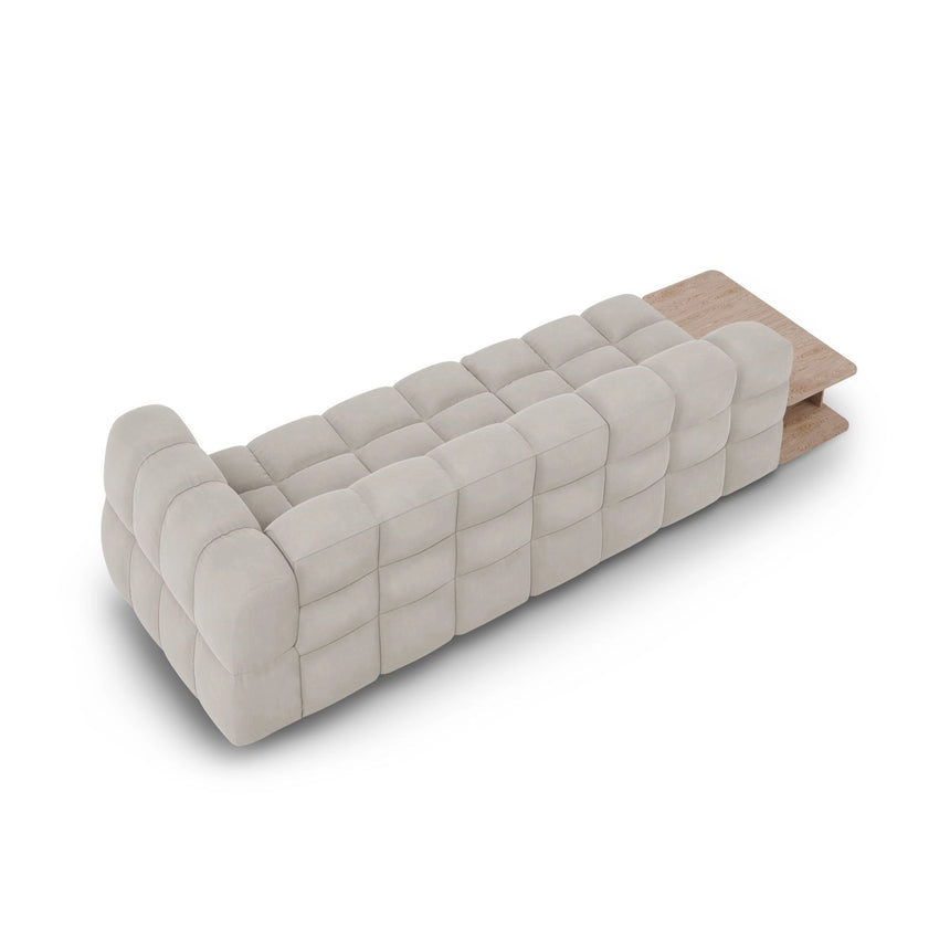 Sky Modulares 4-Sitzer Sofa, Linke Seite, aus Samt in Leichtes Beige (Casino Pearl), 297x102 cm von Cosmopolitan Design – Bild 5