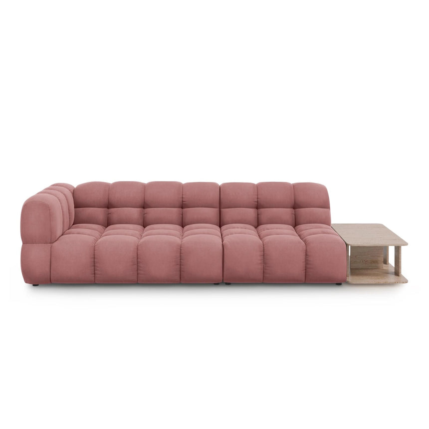 Sky Modulares 4-Sitzer Sofa, Rechte Seite, aus Samt in Flamingo (Casino Salmon), 297x102 cm von Cosmopolitan Design – Bild 1