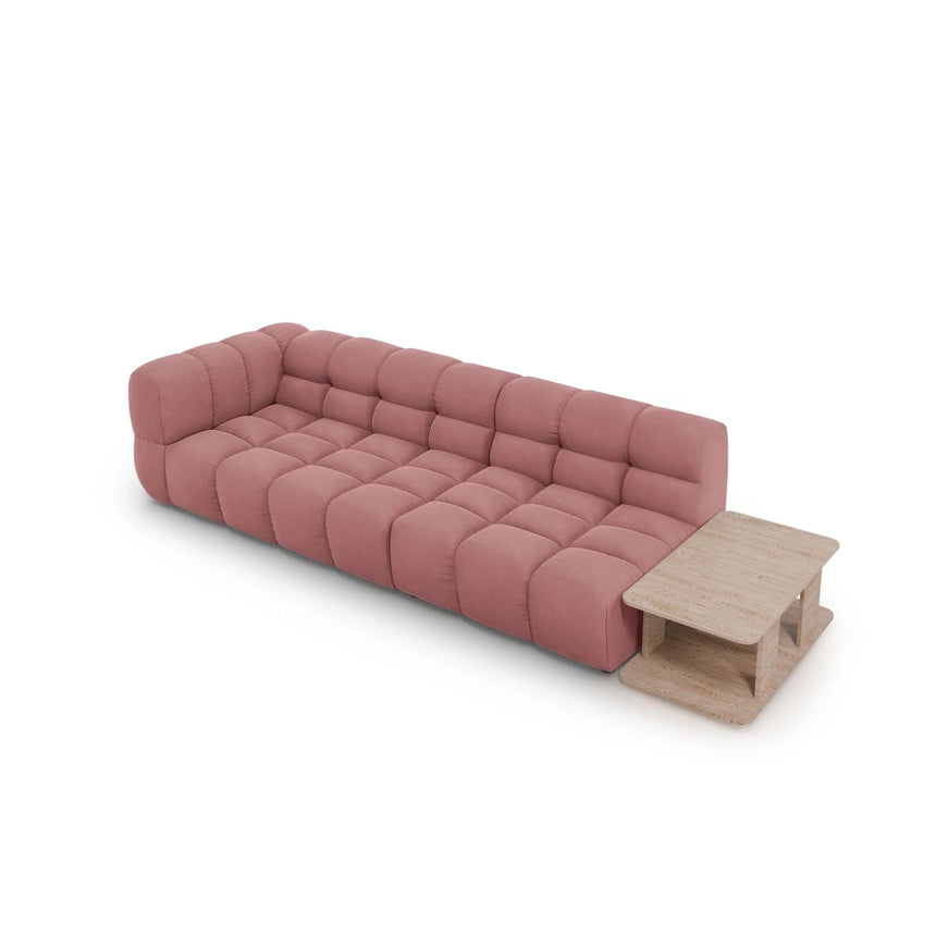 Sky Modulares 4-Sitzer Sofa, Rechte Seite, aus Samt in Flamingo (Casino Salmon), 297x102 cm von Cosmopolitan Design – Bild 4