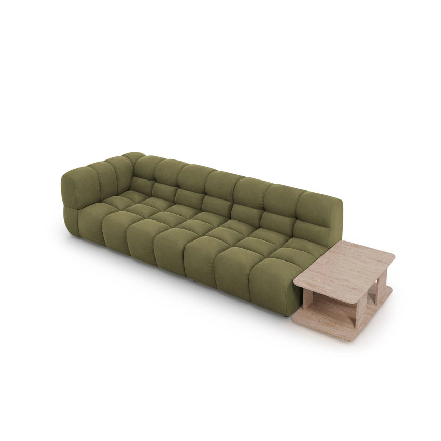 Sky Modulares 4-Sitzer Sofa, Rechte Seite, aus Samt in Hellgrün (Casino Forest), 297x102 cm von Cosmopolitan Design – Bild 4