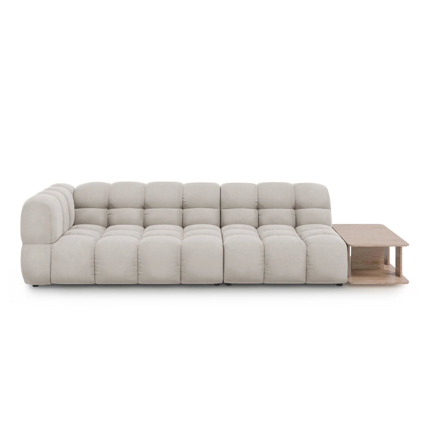 Sky Modulares 4-Sitzer Sofa, Rechte Seite, aus Samt in Leichtes Beige (Casino Pearl), 297x102 cm von Cosmopolitan Design – Bild 1