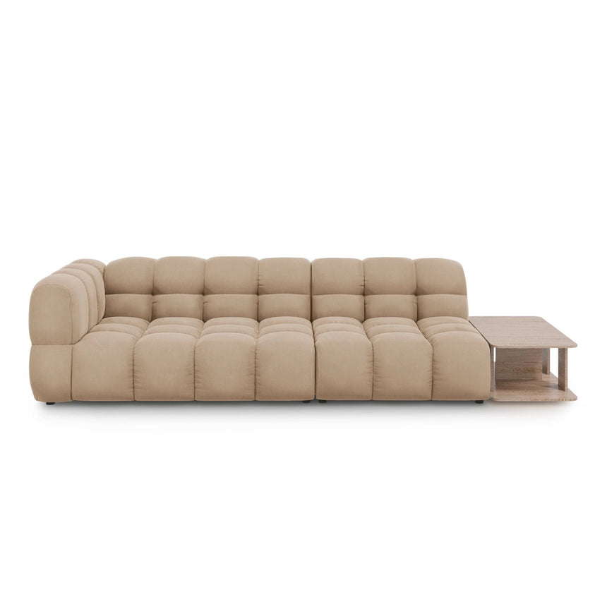 Sky Modulares 4-Sitzer Sofa, Rechte Seite, aus Samt in Sand (Casino Lion), 297x102 cm von Cosmopolitan Design – Bild 1