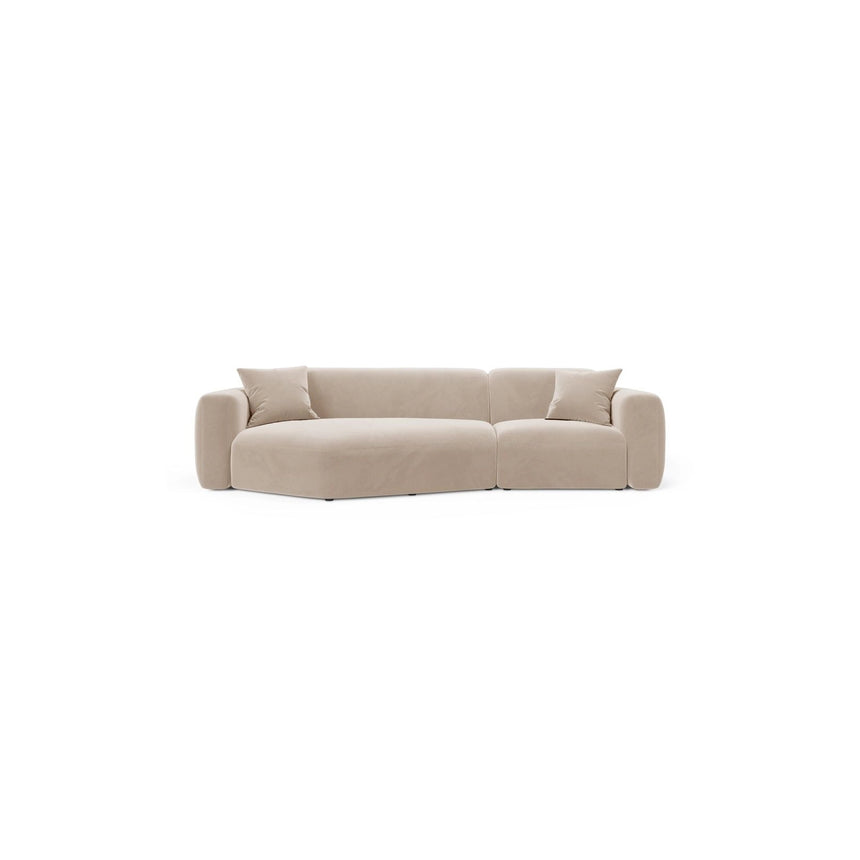 Strino 3-Sitzer Ecksofa, Linke Seite, aus Samt in Beige (Salvador 1), 308x136x78 cm von Cosmopolitan Design – Bild 1