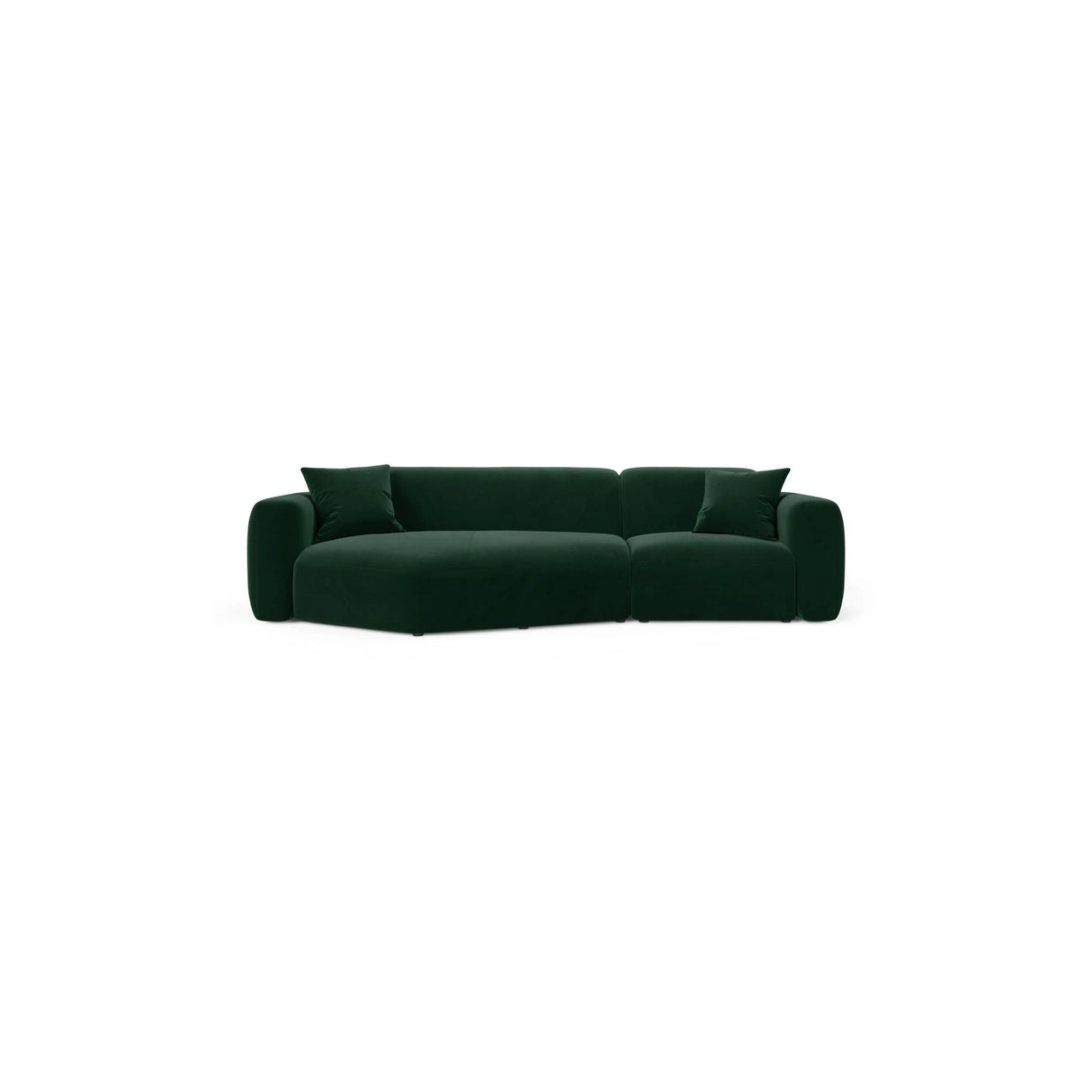 Strino 3-Sitzer Ecksofa, Linke Seite, aus Samt in Flaschengrün (Salvador 7), 308x136x78 cm von Cosmopolitan Design – Bild 1