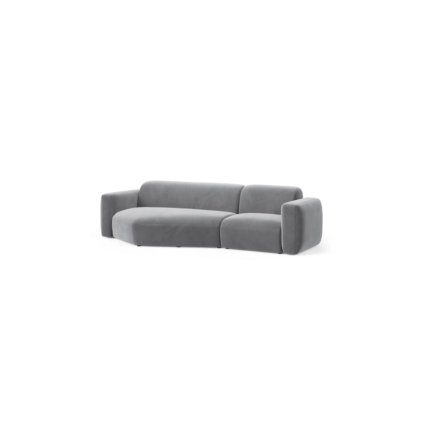 Strino 3-Sitzer Ecksofa, Linke Seite, aus Samt in Grau (Salvador 17), 308x136x78 cm von Cosmopolitan Design – Bild 3