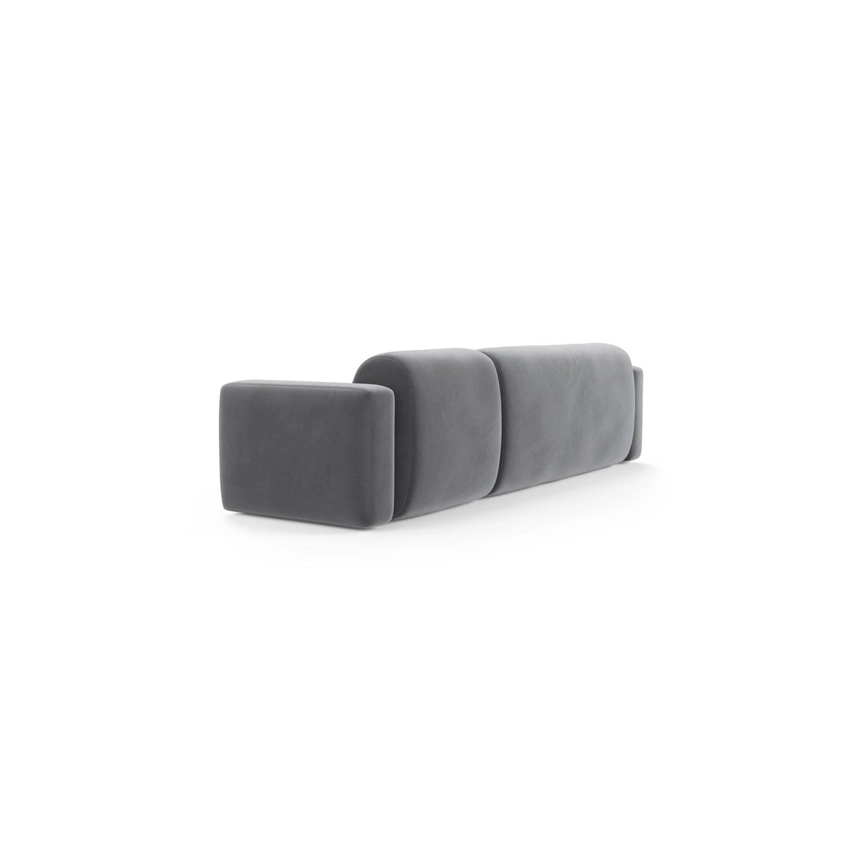 Strino 3-Sitzer Ecksofa, Linke Seite, aus Samt in Grau (Salvador 17), 308x136x78 cm von Cosmopolitan Design – Bild 4
