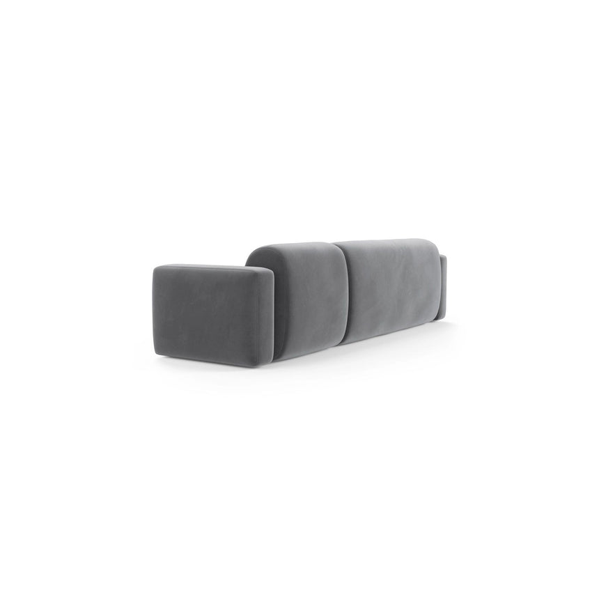 Strino 3-Sitzer Ecksofa, Linke Seite, aus Samt in Grau (Salvador 17), 308x136x78 cm von Cosmopolitan Design – Bild 4