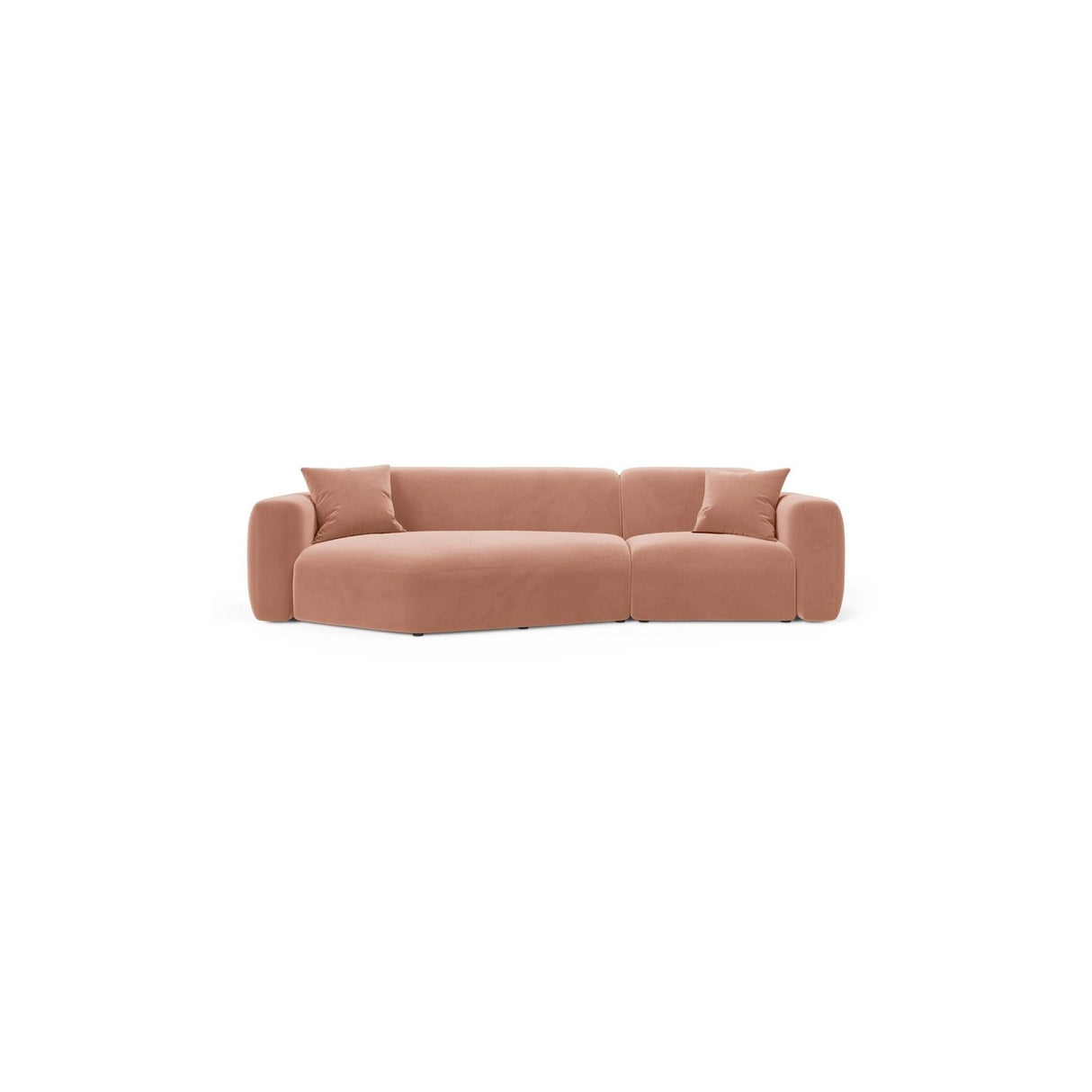Strino 3-Sitzer Ecksofa, Linke Seite, aus Samt in Rosa (Salvador 11), 308x136x78 cm von Cosmopolitan Design – Bild 1