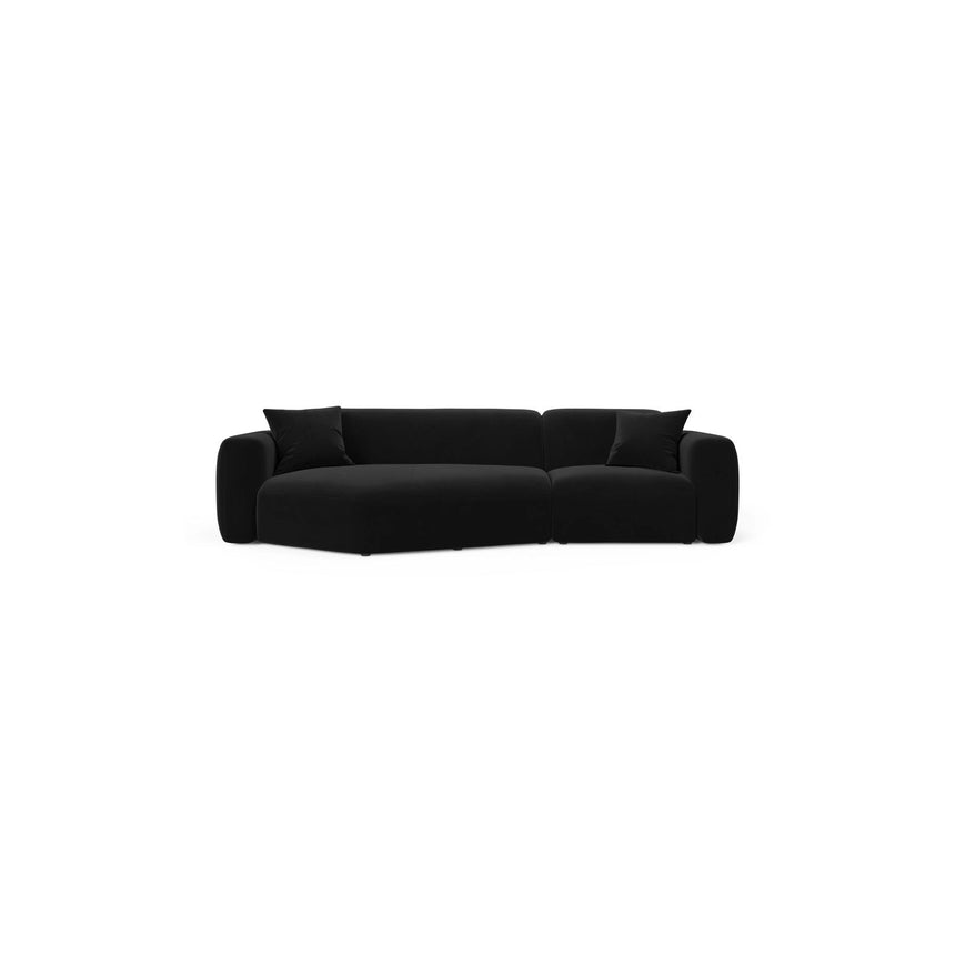 Strino 3-Sitzer Ecksofa, Linke Seite, aus Samt in Schwarz (Salvador 19), 308x136x78 cm von Cosmopolitan Design – Bild 1