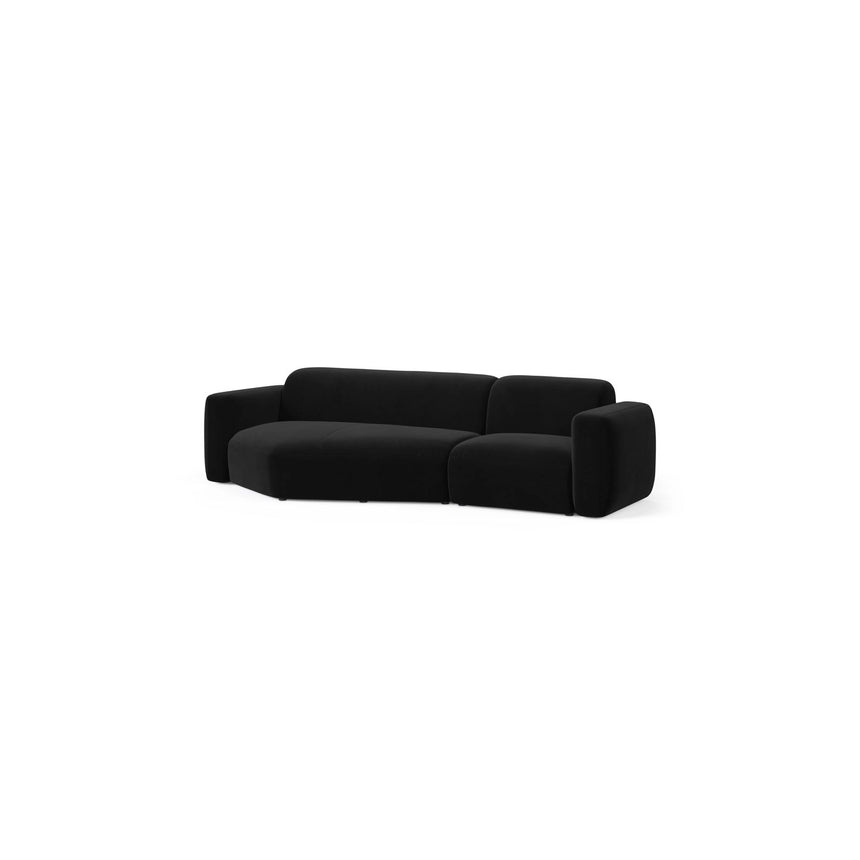 Strino 3-Sitzer Ecksofa, Linke Seite, aus Samt in Schwarz (Salvador 19), 308x136x78 cm von Cosmopolitan Design – Bild 3