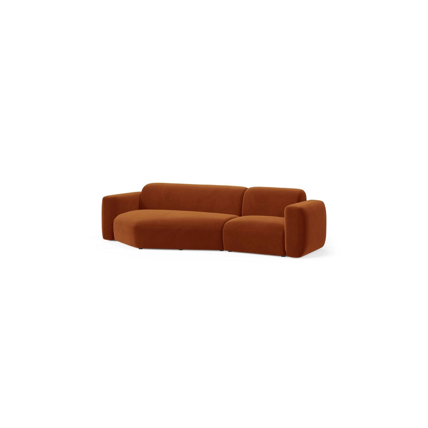 Strino 3-Sitzer Ecksofa, Linke Seite, aus Samt in Terrakotta (Salvador 14), 308x136x78 cm von Cosmopolitan Design – Bild 3