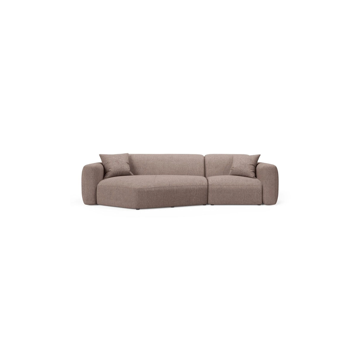 Strino 3-Sitzer Ecksofa, Linke Seite, aus Strukturierter Stoff in Cappuccino (Sorella 21), 308x136x78 cm von Cosmopolitan Design – Bild 1