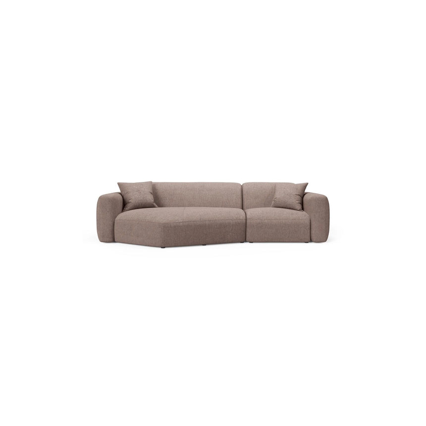 Strino 3-Sitzer Ecksofa, Linke Seite, aus Strukturierter Stoff in Cappuccino (Sorella 21), 308x136x78 cm von Cosmopolitan Design – Bild 1
