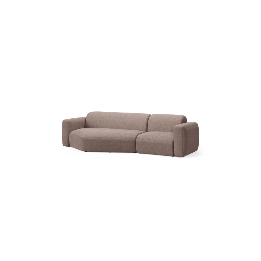 Strino 3-Sitzer Ecksofa, Linke Seite, aus Strukturierter Stoff in Cappuccino (Sorella 21), 308x136x78 cm von Cosmopolitan Design – Bild 3