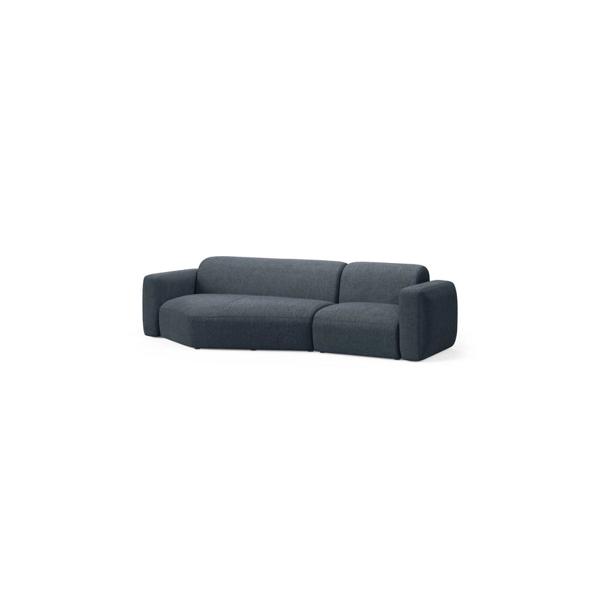 Strino 3-Sitzer Ecksofa, Linke Seite, aus Strukturierter Stoff in Dunkelblau (Sorella 77), 308x136x78 cm von Cosmopolitan Design – Bild 3