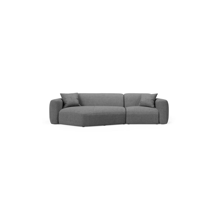 Strino 3-Sitzer Ecksofa, Linke Seite, aus Strukturierter Stoff in Grau (Sorella 89), 308x136x78 cm von Cosmopolitan Design – Bild 1