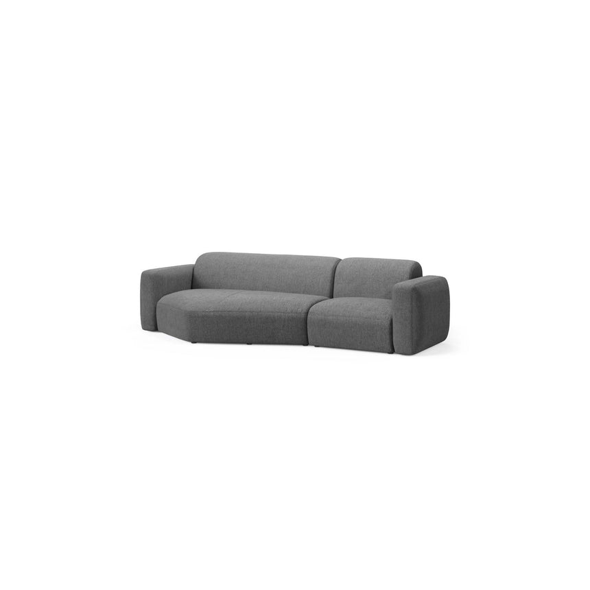 Strino 3-Sitzer Ecksofa, Linke Seite, aus Strukturierter Stoff in Grau (Sorella 89), 308x136x78 cm von Cosmopolitan Design – Bild 3