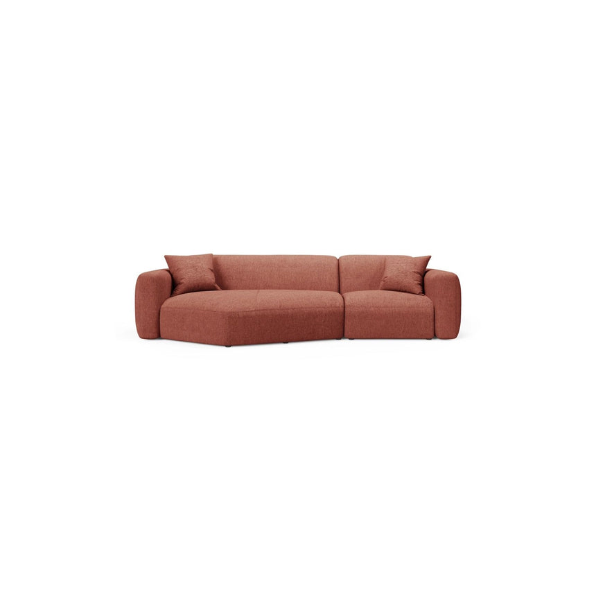 Strino 3-Sitzer Ecksofa, Linke Seite, aus Strukturierter Stoff in Koralle (Sorella 58), 308x136x78 cm von Cosmopolitan Design – Bild 1