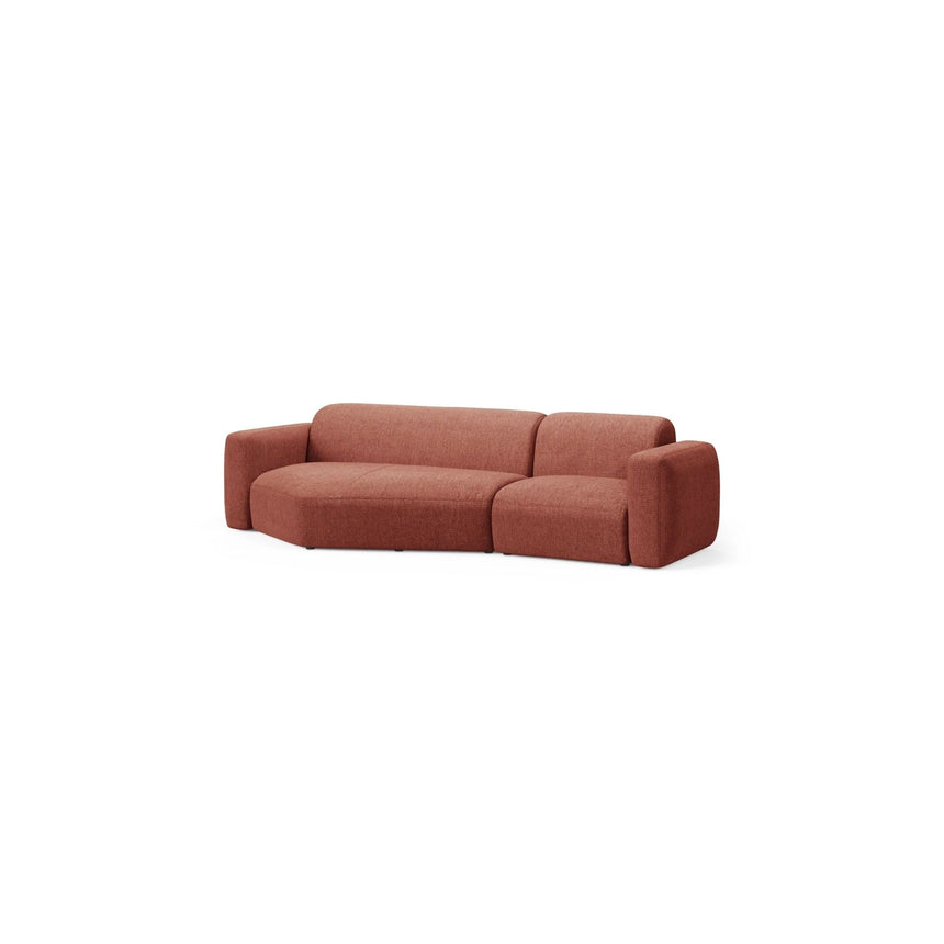 Strino 3-Sitzer Ecksofa, Linke Seite, aus Strukturierter Stoff in Koralle (Sorella 58), 308x136x78 cm von Cosmopolitan Design – Bild 3