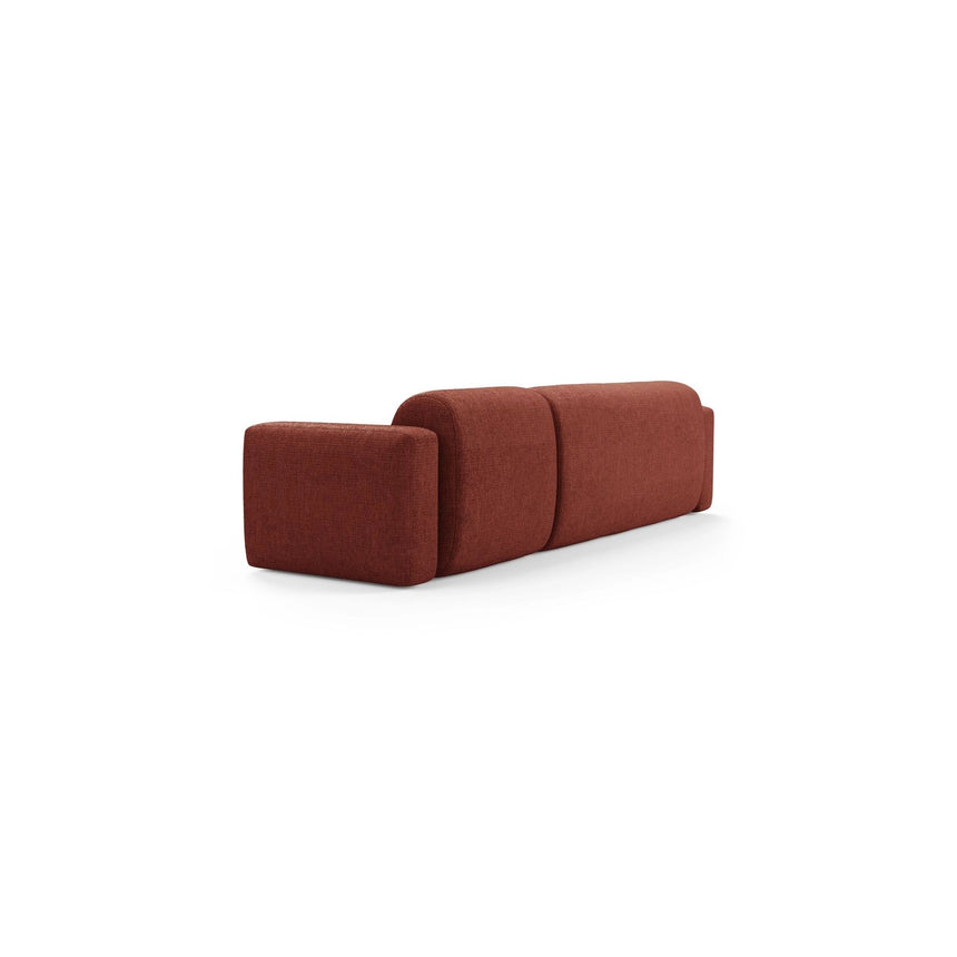 Strino 3-Sitzer Ecksofa, Linke Seite, aus Strukturierter Stoff in Koralle (Sorella 58), 308x136x78 cm von Cosmopolitan Design – Bild 4