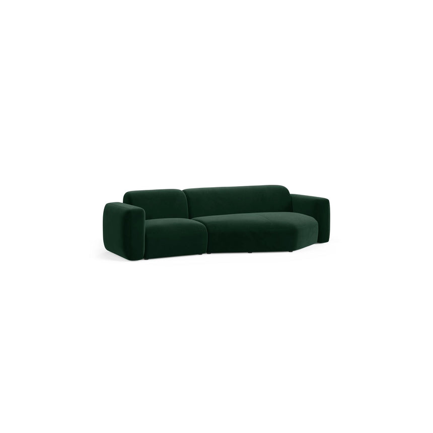Strino 3-Sitzer Ecksofa, Rechte Seite, aus Samt in Flaschengrün (Salvador 7), 308x136x78 cm von Cosmopolitan Design – Bild 3
