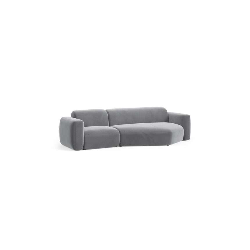 Strino 3-Sitzer Ecksofa, Rechte Seite, aus Samt in Grau (Salvador 17), 308x136x78 cm von Cosmopolitan Design – Bild 3