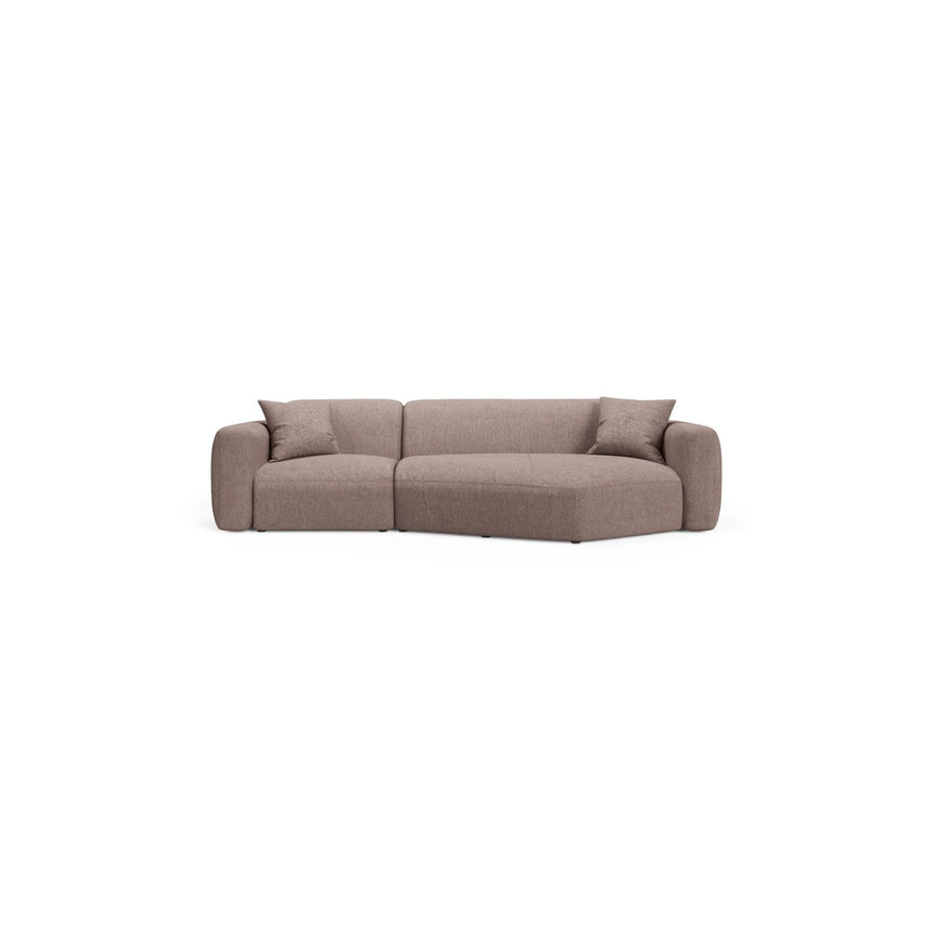 Strino 3-Sitzer Ecksofa, Rechte Seite, aus Strukturierter Stoff in Cappuccino (Sorella 21), 308x136x78 cm von Cosmopolitan Design – Bild 1