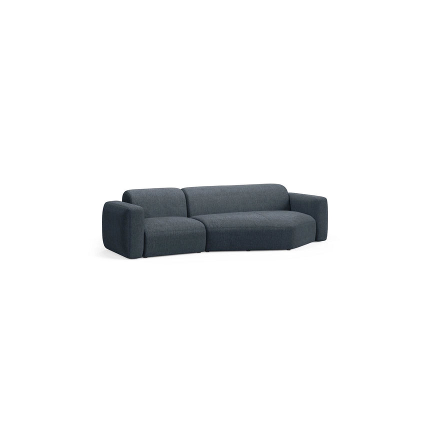 Strino 3-Sitzer Ecksofa, Rechte Seite, aus Strukturierter Stoff in Dunkelblau (Sorella 77), 308x136x78 cm von Cosmopolitan Design – Bild 3