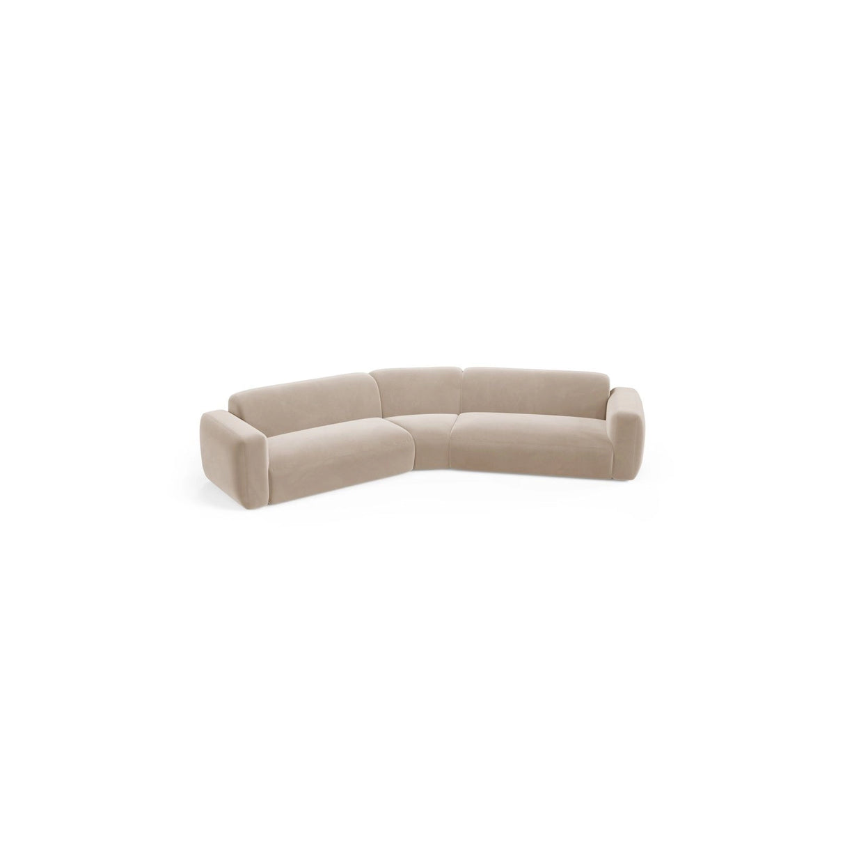 Strino 3-Sitzer Ecksofa, symmetrisch, aus Samt in Beige (Salvador 1), 344x210x78 cm von Cosmopolitan Design – Bild 3