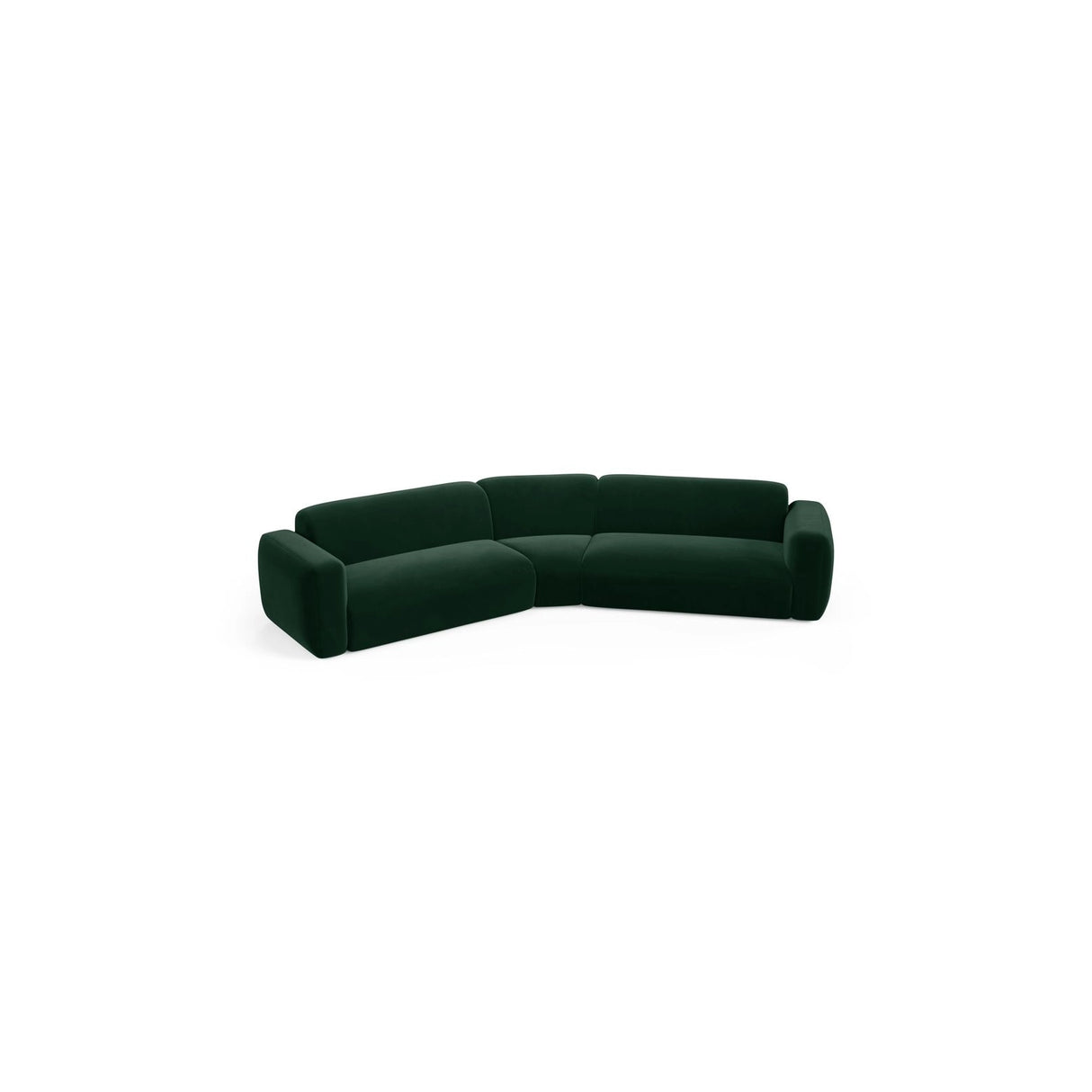 Strino 3-Sitzer Ecksofa, symmetrisch, aus Samt in Flaschengrün (Salvador 7), 344x210x78 cm von Cosmopolitan Design – Bild 3