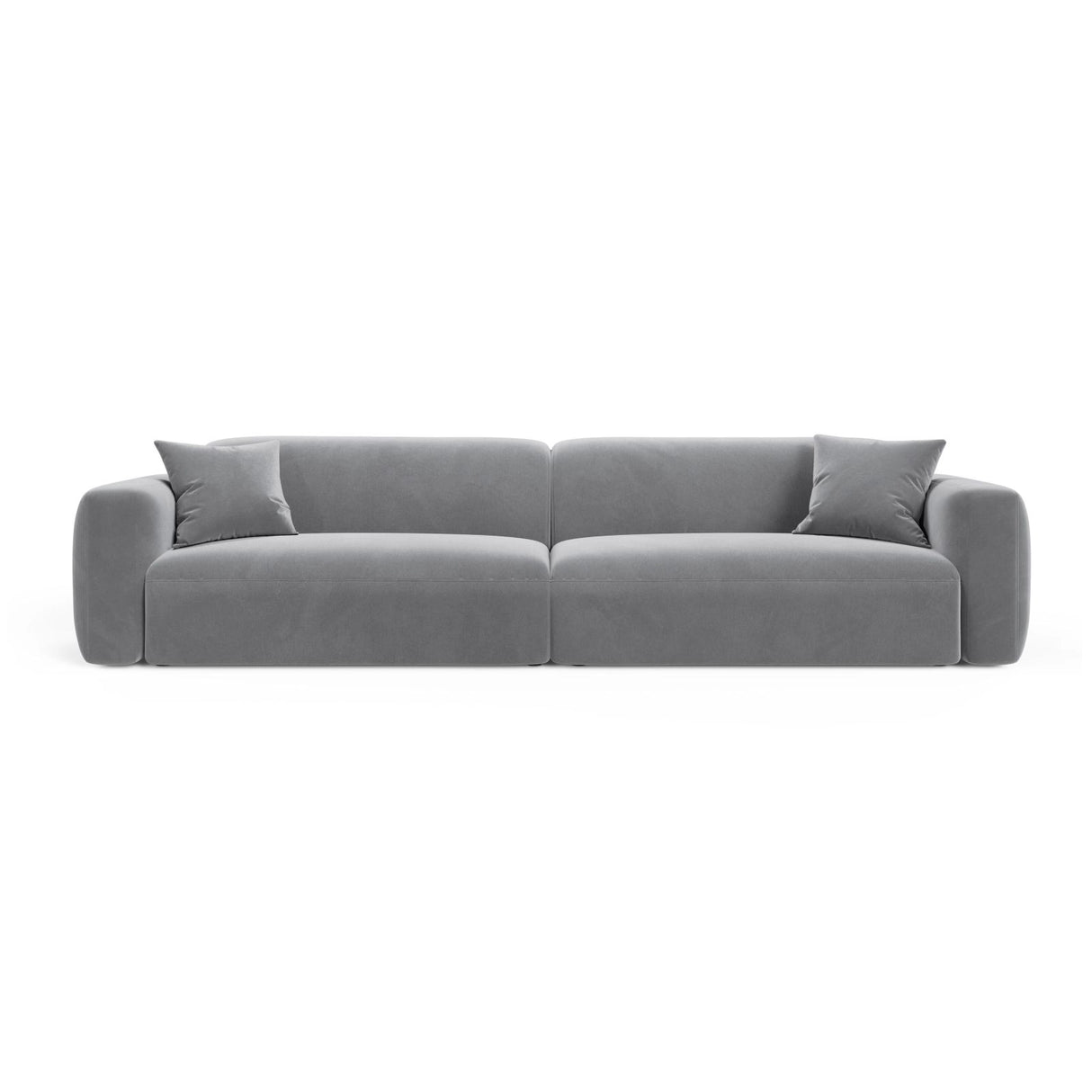 Strino 4-Sitzer Sofa aus Samt in Grau (Salvador 17), 240x98x78 cm von Cosmopolitan Design – Bild 1