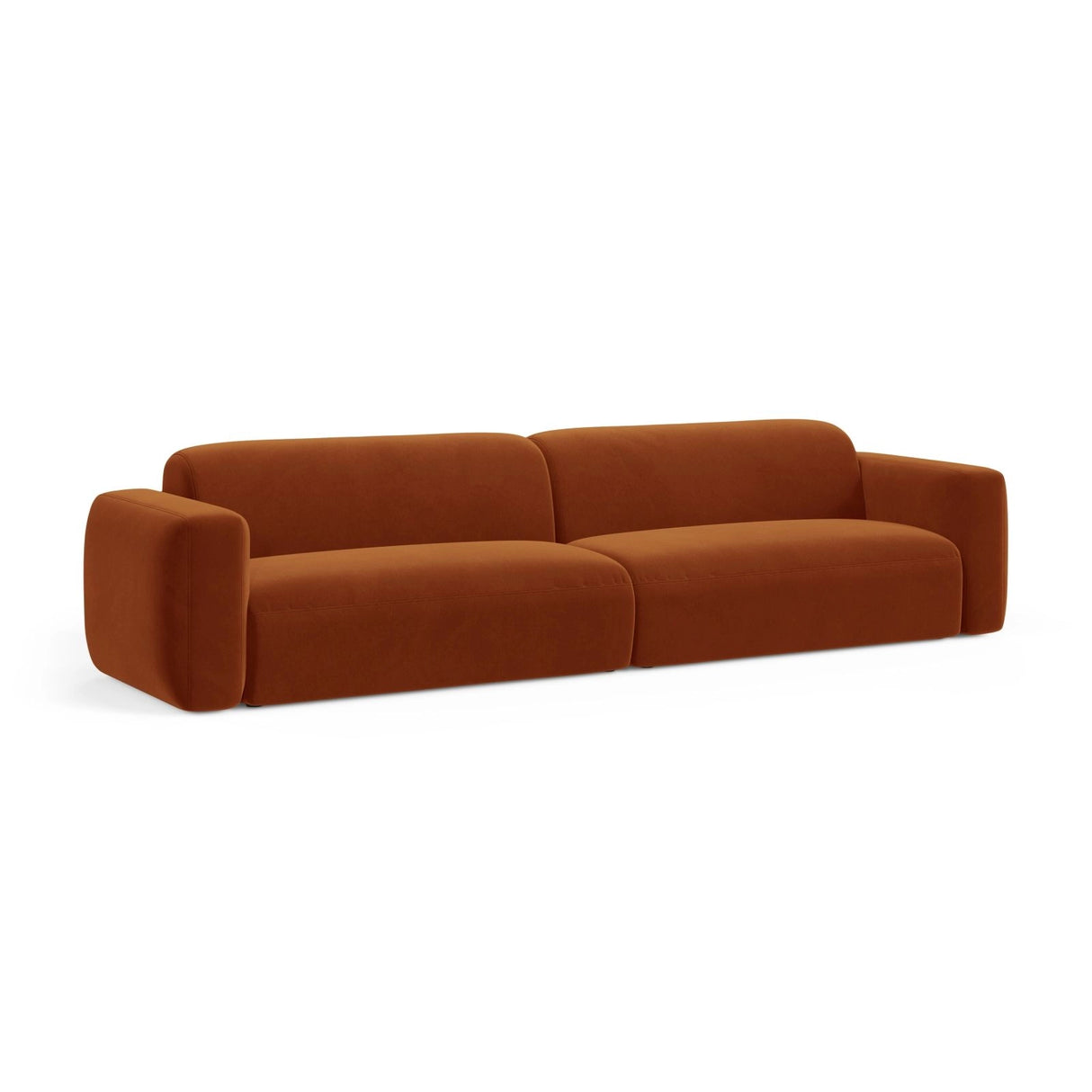 Strino 4-Sitzer Sofa aus Samt in Terrakotta (Salvador 14), 240x98x78 cm von Cosmopolitan Design – Bild 3