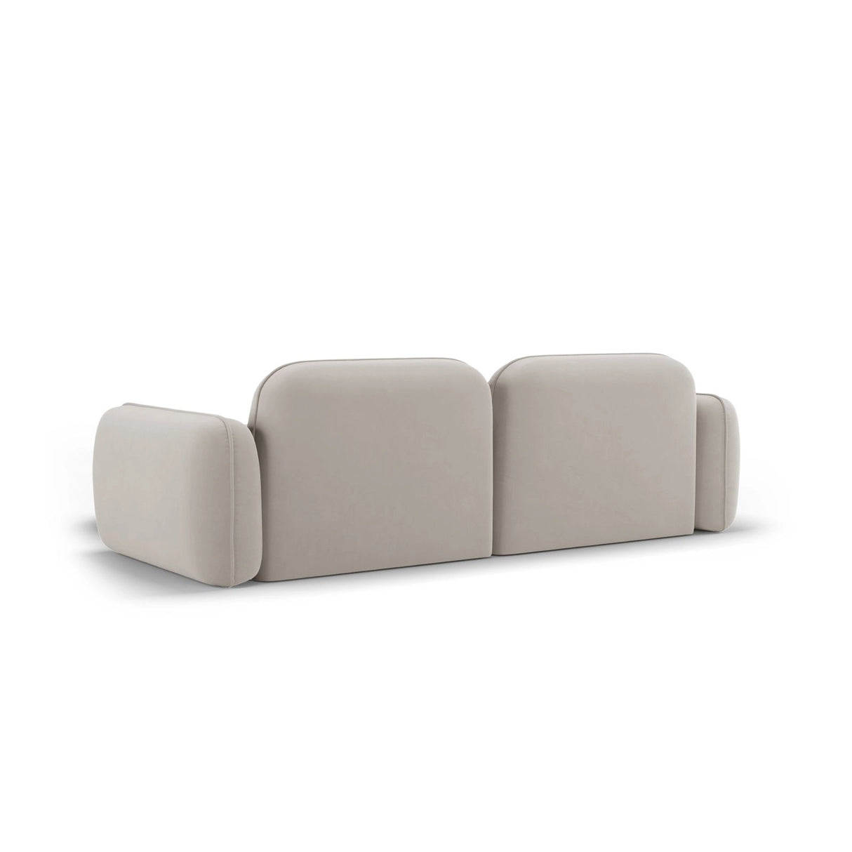 Sydney 3-Sitzer Ecksofa, Rechte Seite, aus Samt in Hellbeige (Casino Pearl), 230x165x70 cm von Cosmopolitan Design – Bild 5