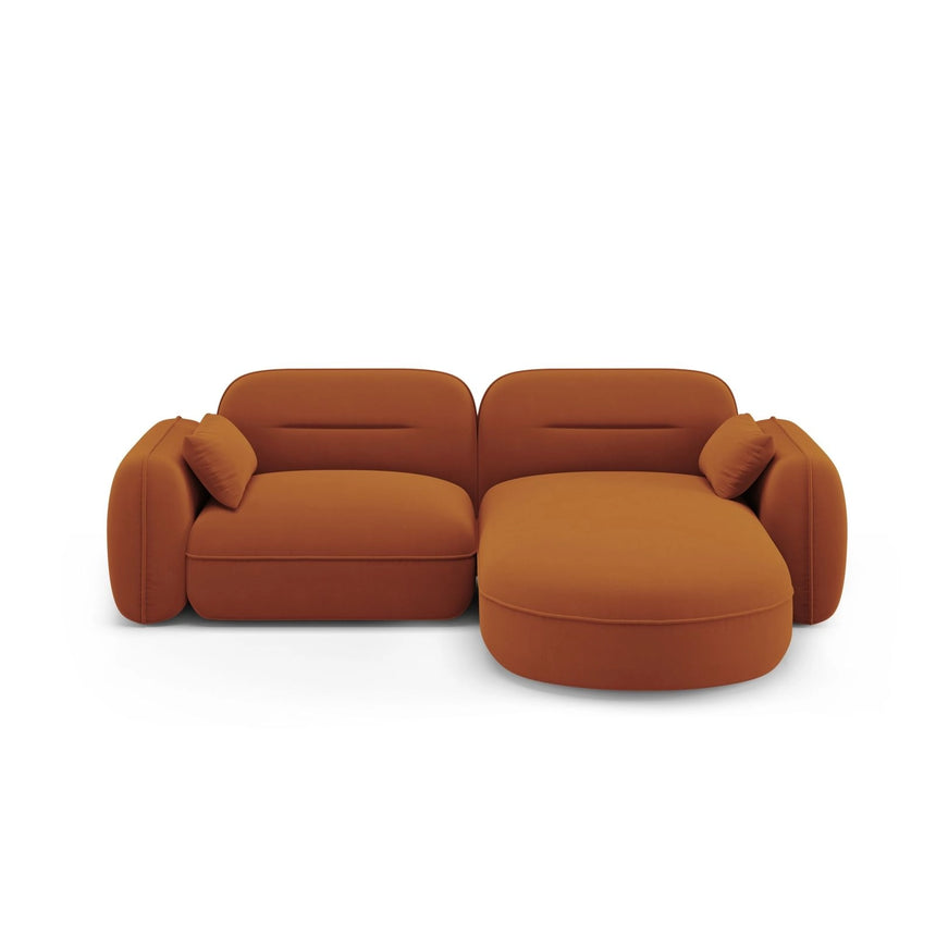 Sydney 3-Sitzer Ecksofa, Rechte Seite, aus Samt in Terrakotta (Casino Terracota), 230x165x70 cm von Cosmopolitan Design – Bild 1