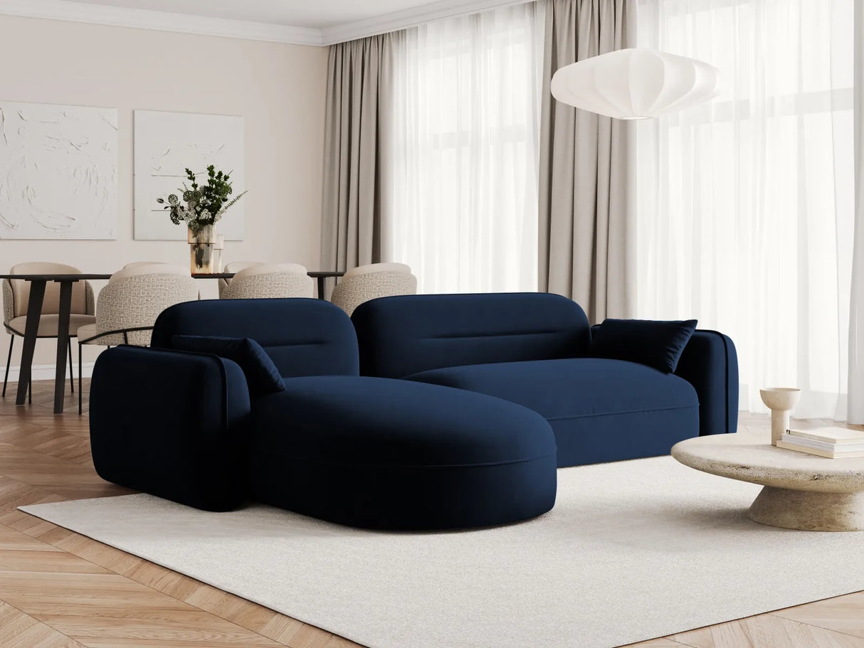 Sydney 4-Sitzer Ecksofa, Linke Seite, aus Samt in Königsblau (Casino Deep Blue), 275x165x70 cm von Cosmopolitan Design – Bild 2